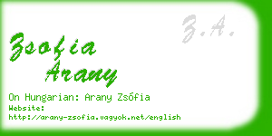 zsofia arany business card